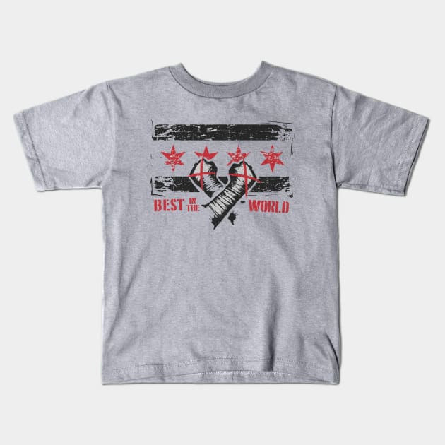 CM Punk Chicago Flag Kids T-Shirt by MunMun_Design